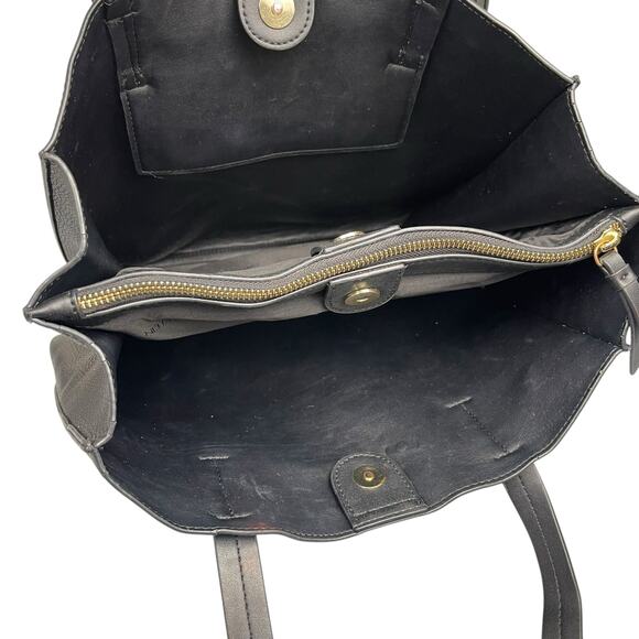 Calvin Klein Anya Signature Chain Black Faux Leather Purse Tote Shoulder Bag OS - Picture 8 of 14